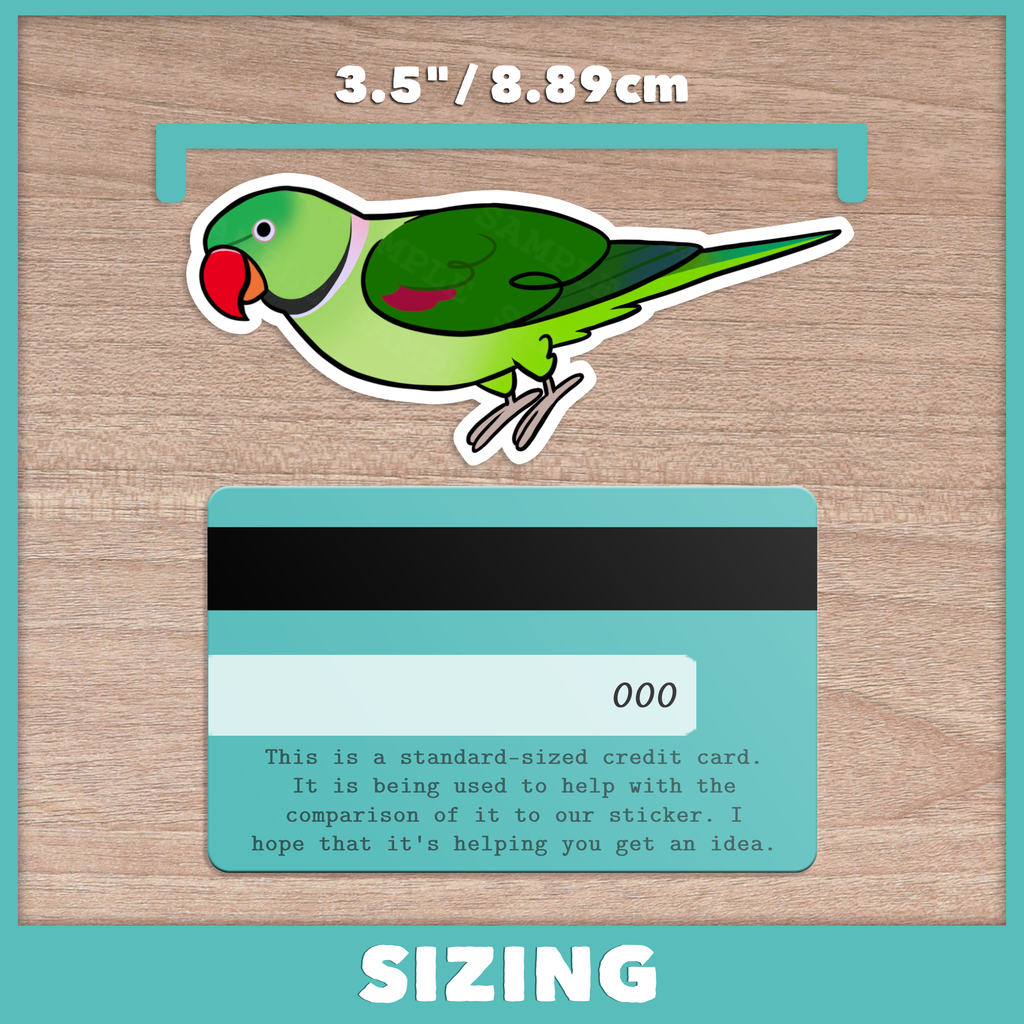 Psittacula Cuties (Alexandrine, Derbyan, Moustache, Plum-headed) Stickers