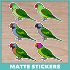 Psittacula Cuties (Alexandrine, Derbyan, Moustache, Plum-headed) Stickers