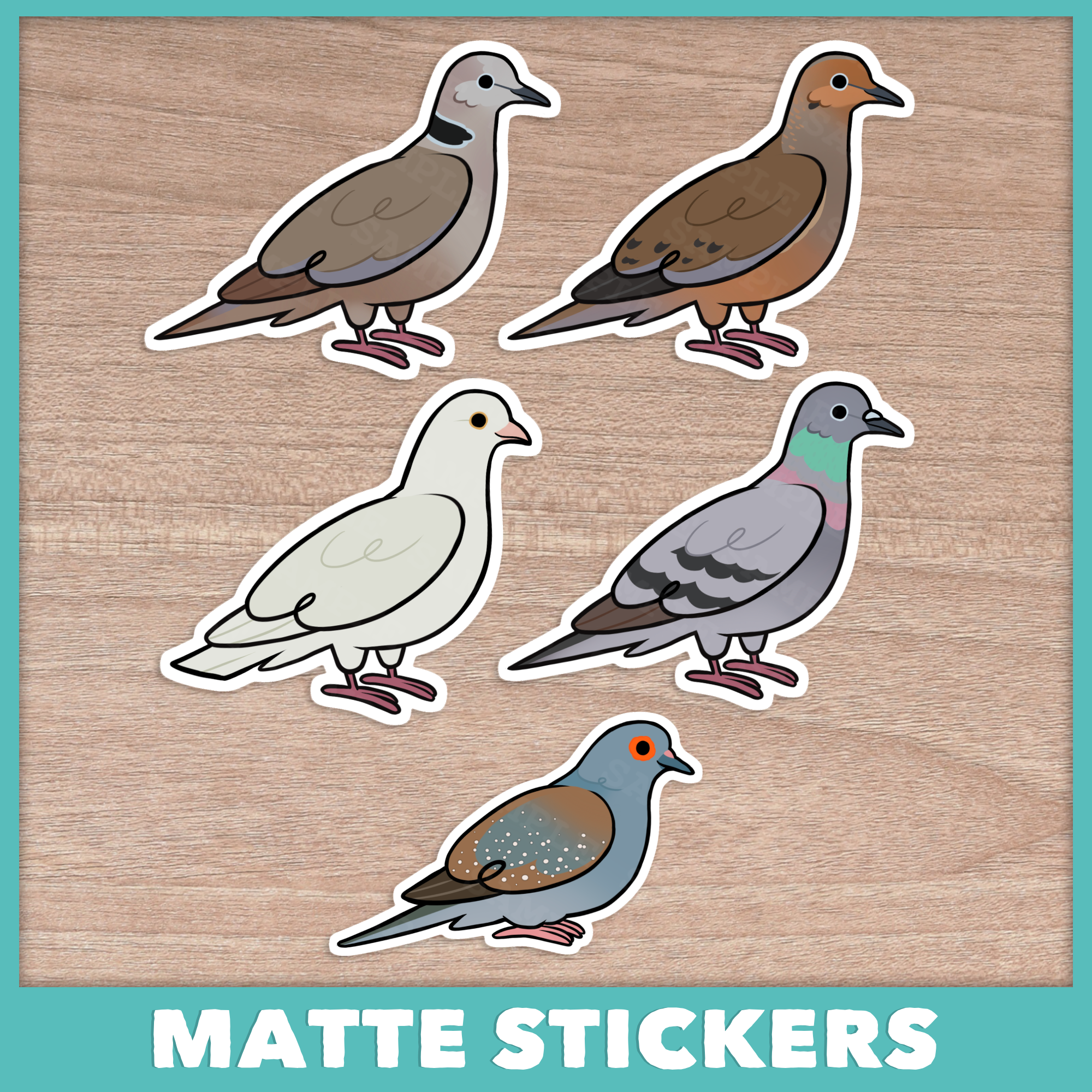 Dove and Pigeon (Cuties) Stickers