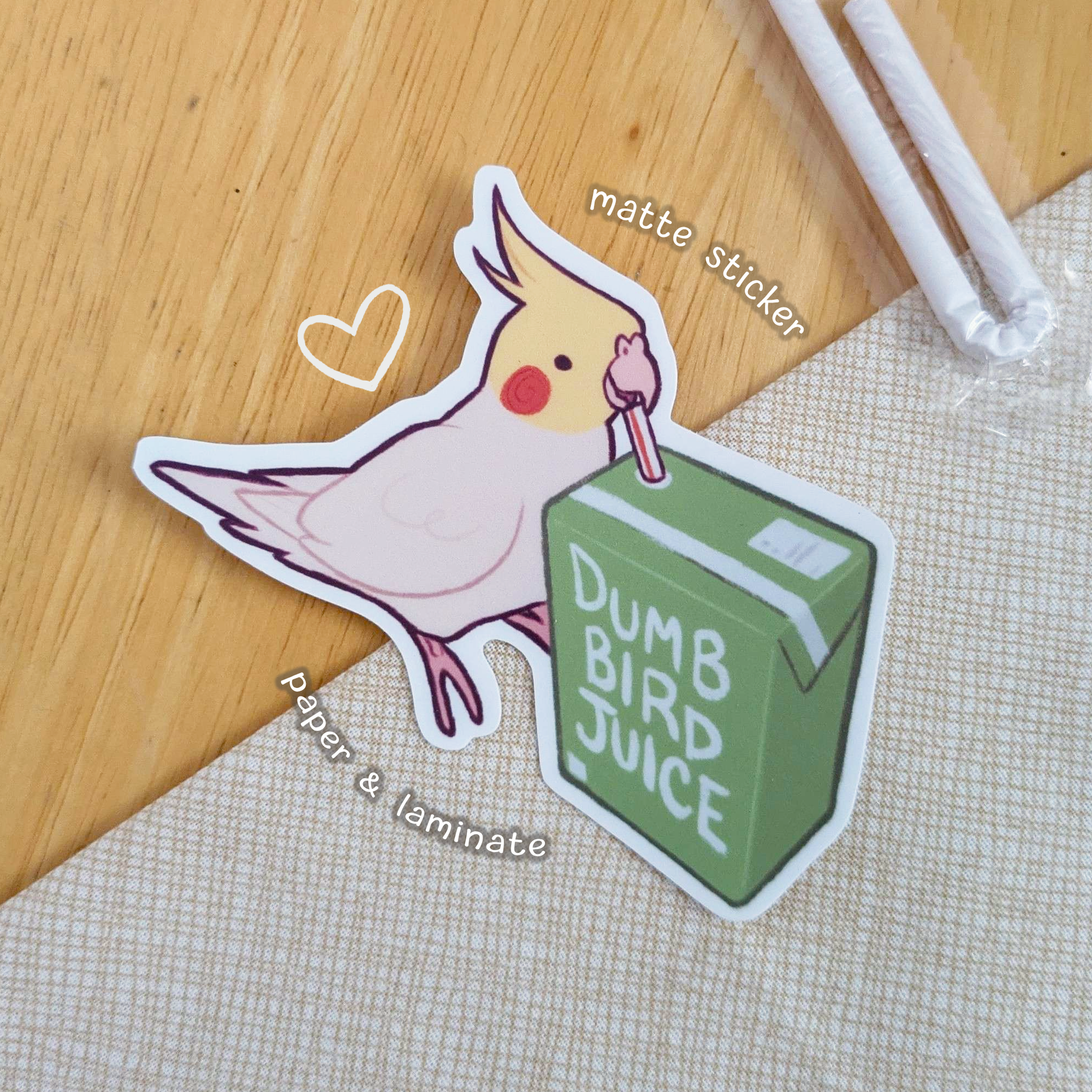 Cockatiel Dumb Bird Juice Sticker