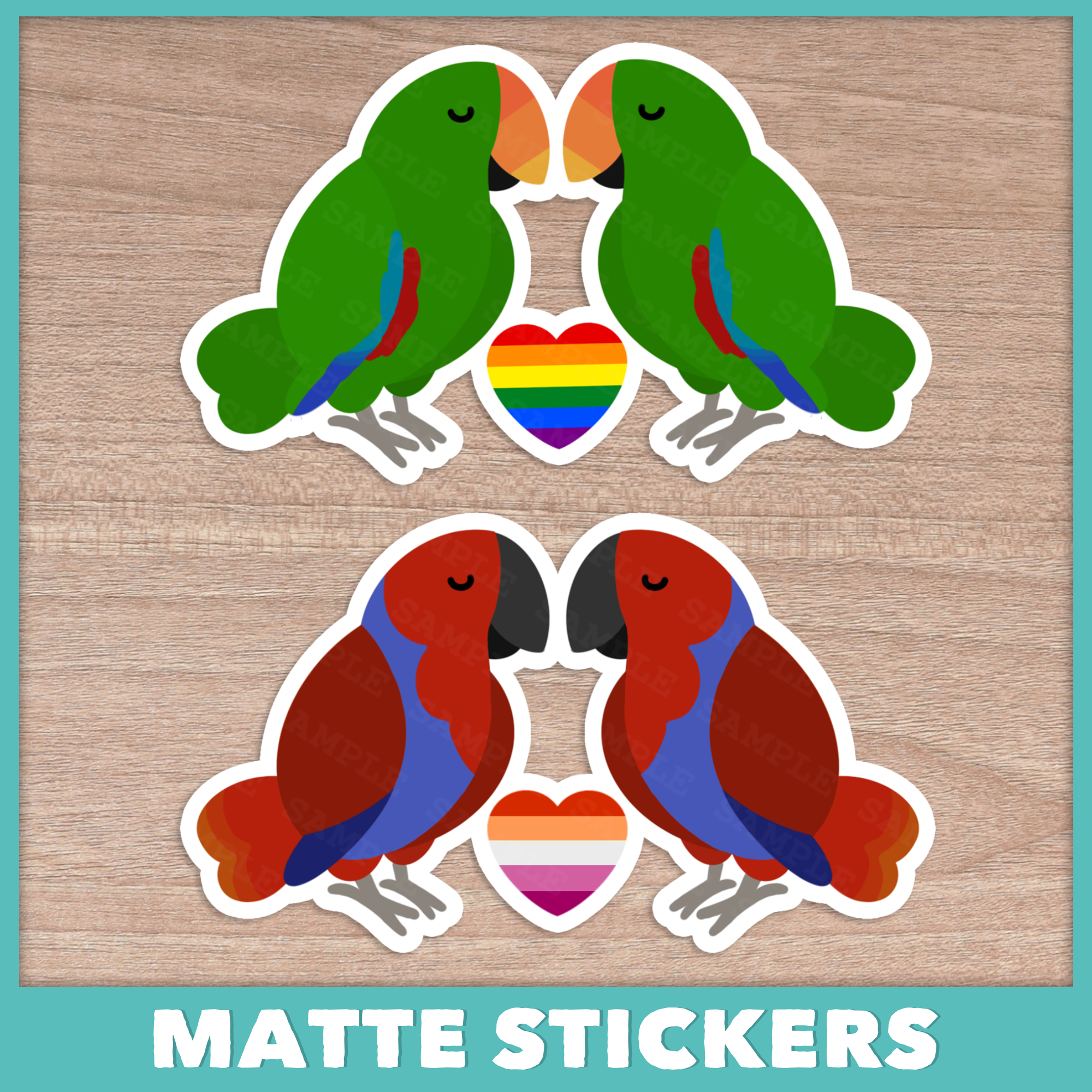 Pride Eclectus Parrot Stickers