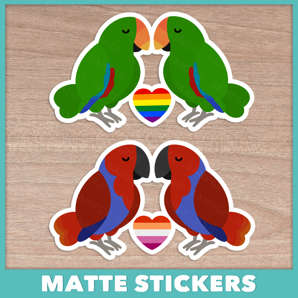 Pride Eclectus Parrot Stickers