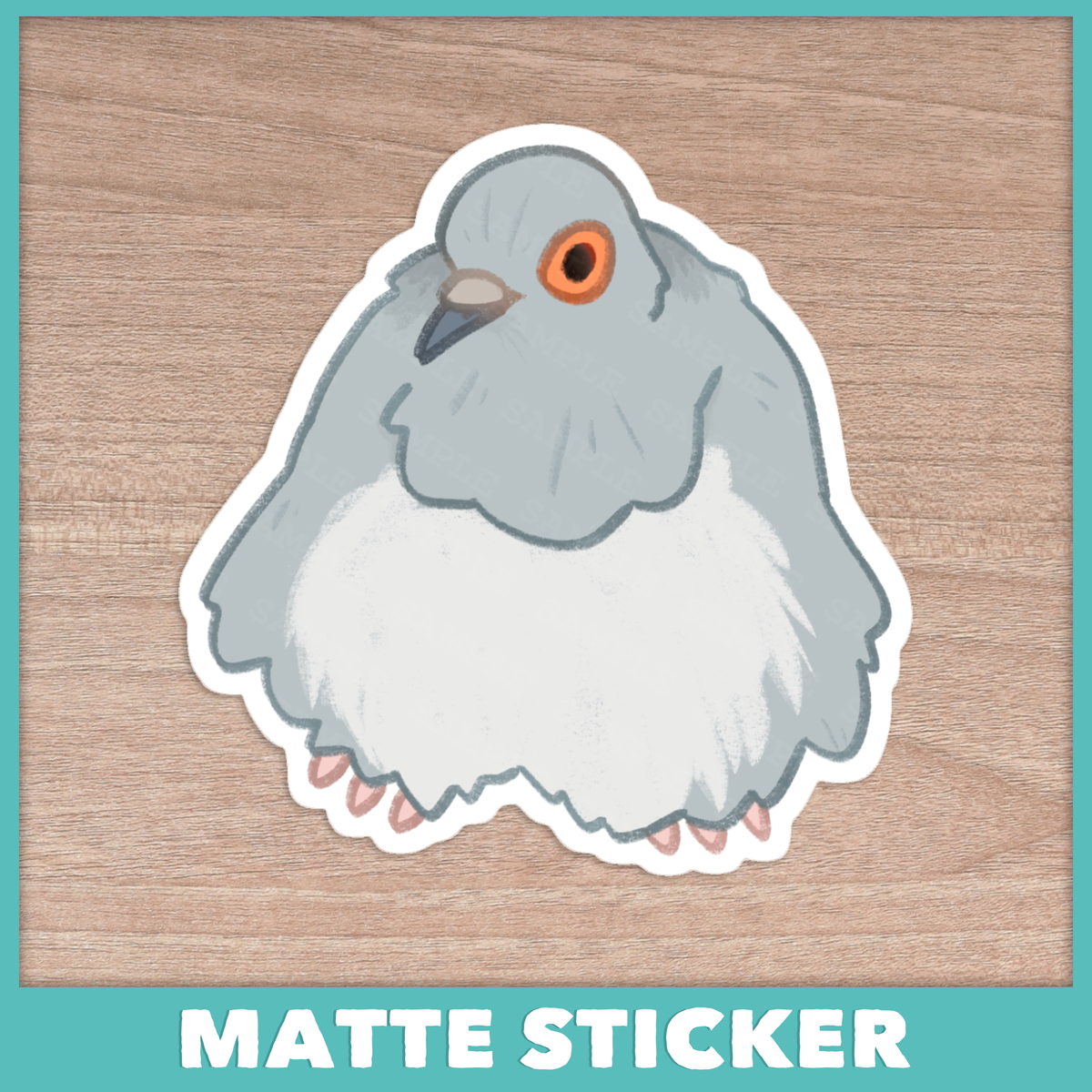 Fluffy Diamond Dove Sticker