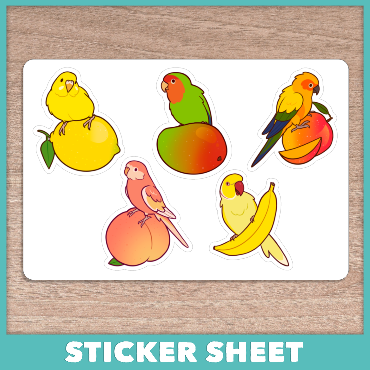 Fruity Parrot Sticker Sheet
