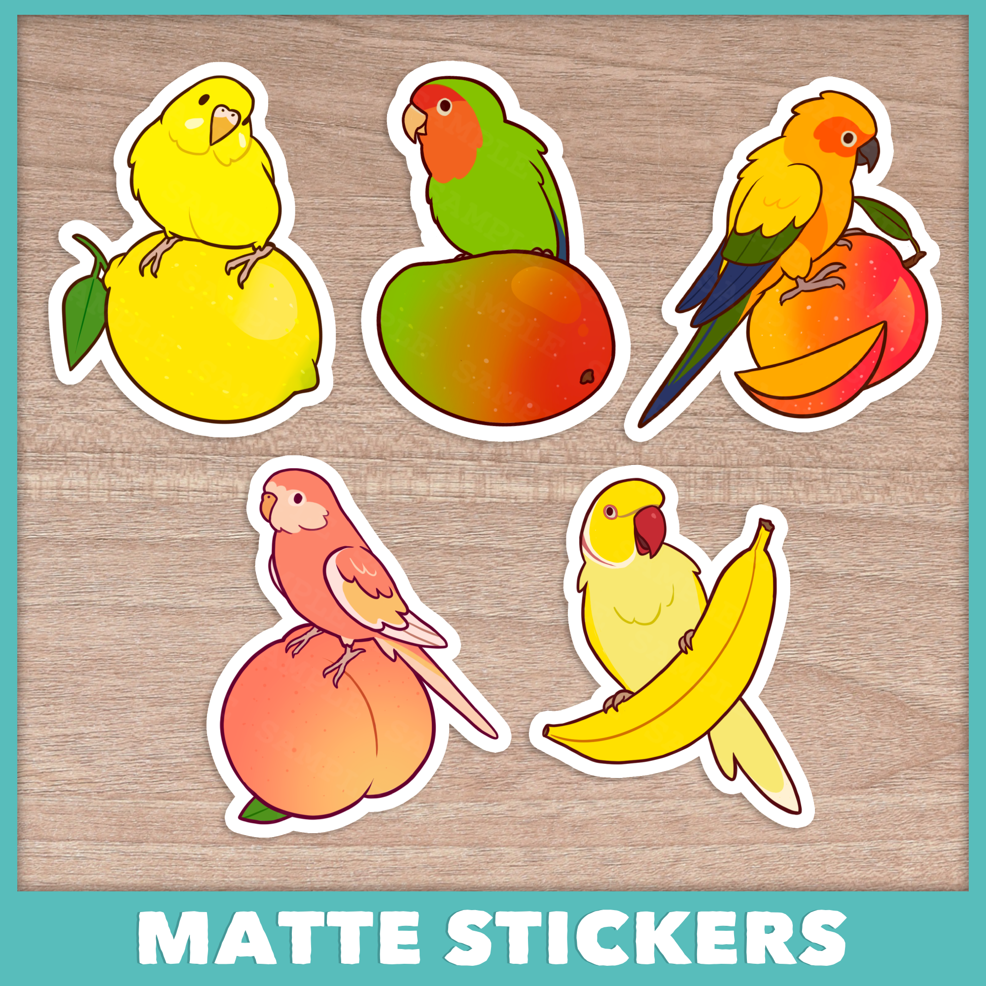 Fruity Parrot Stickers