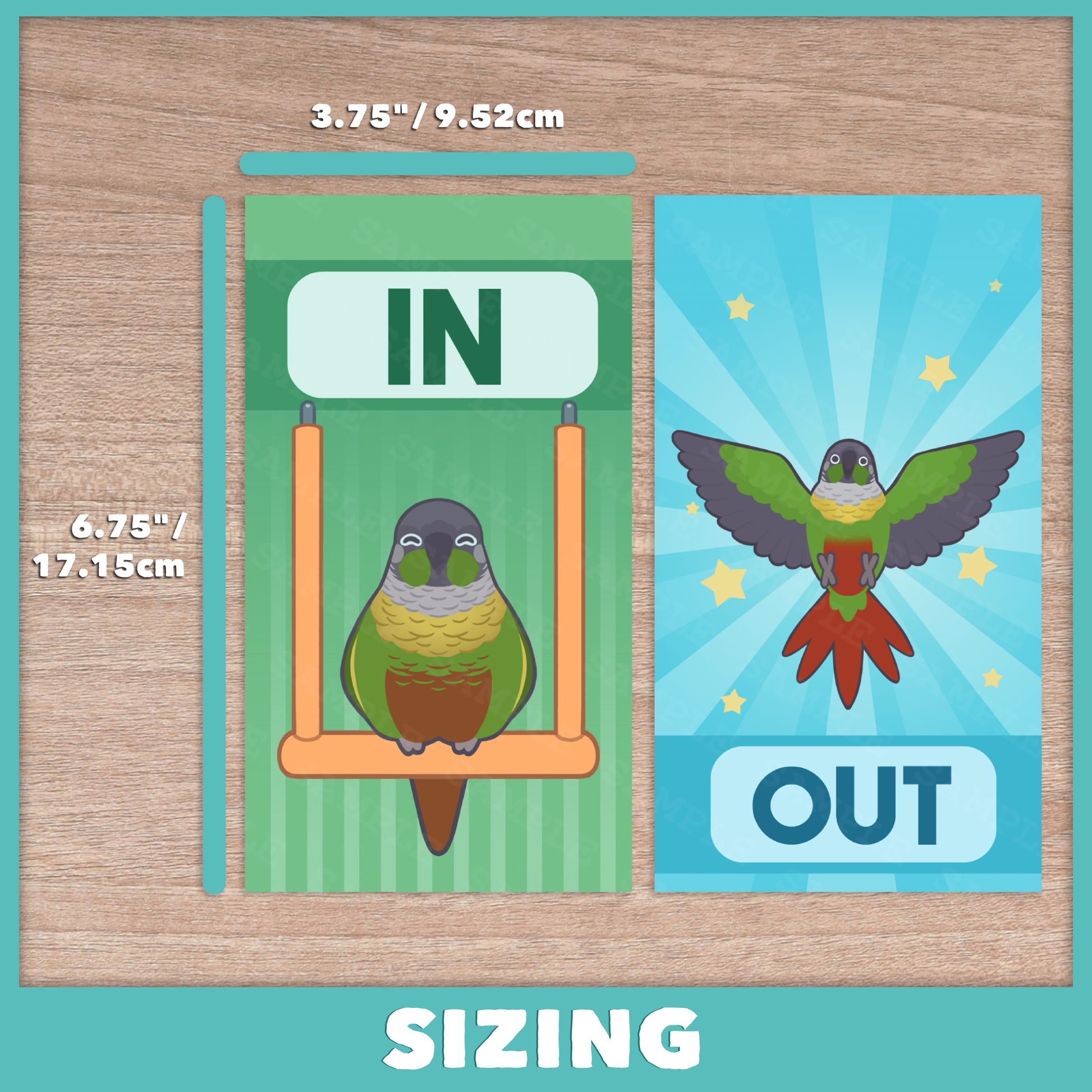 In/Out of Cage Door Hanger (Green Cheek Conure) - 2025 Version!