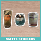 Distorted Glass Birds Stickers