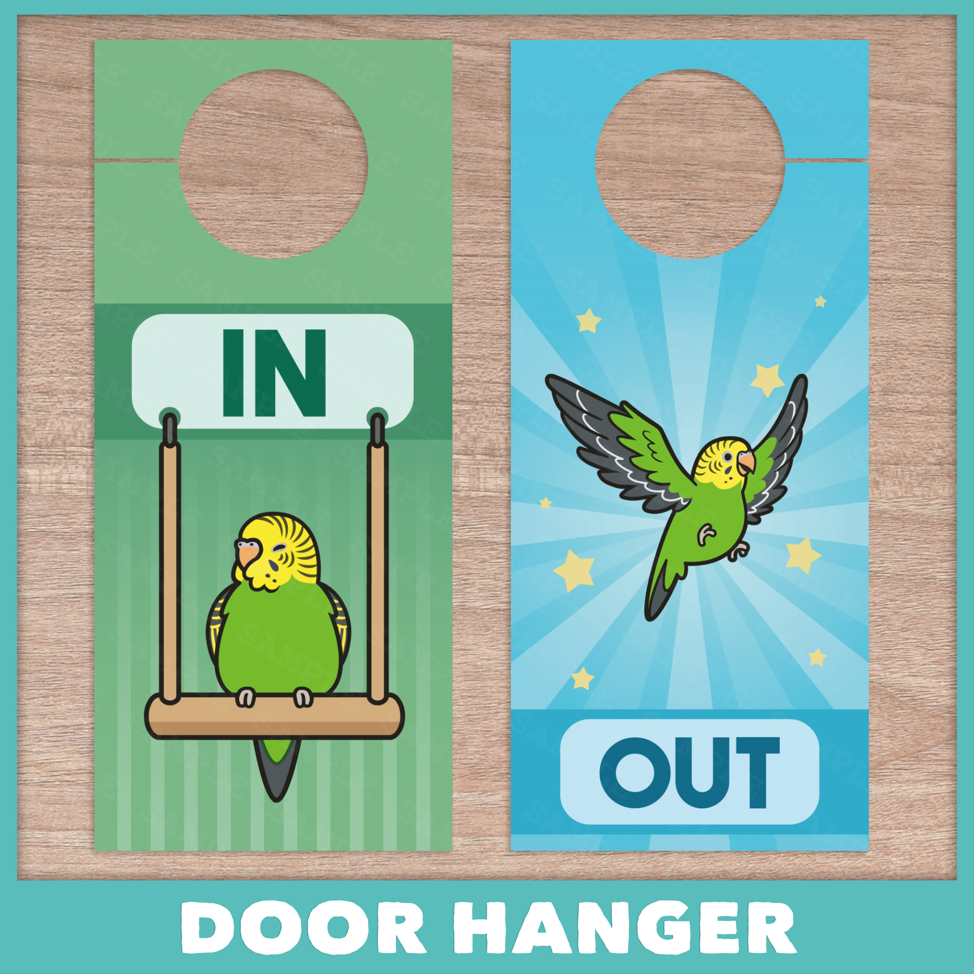 In/Out of Cage Door Hanger (Budgie) (2023 Version)