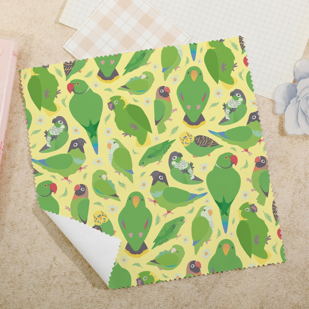 Green Parrot Pattern Glasses Cleaning Cloth
