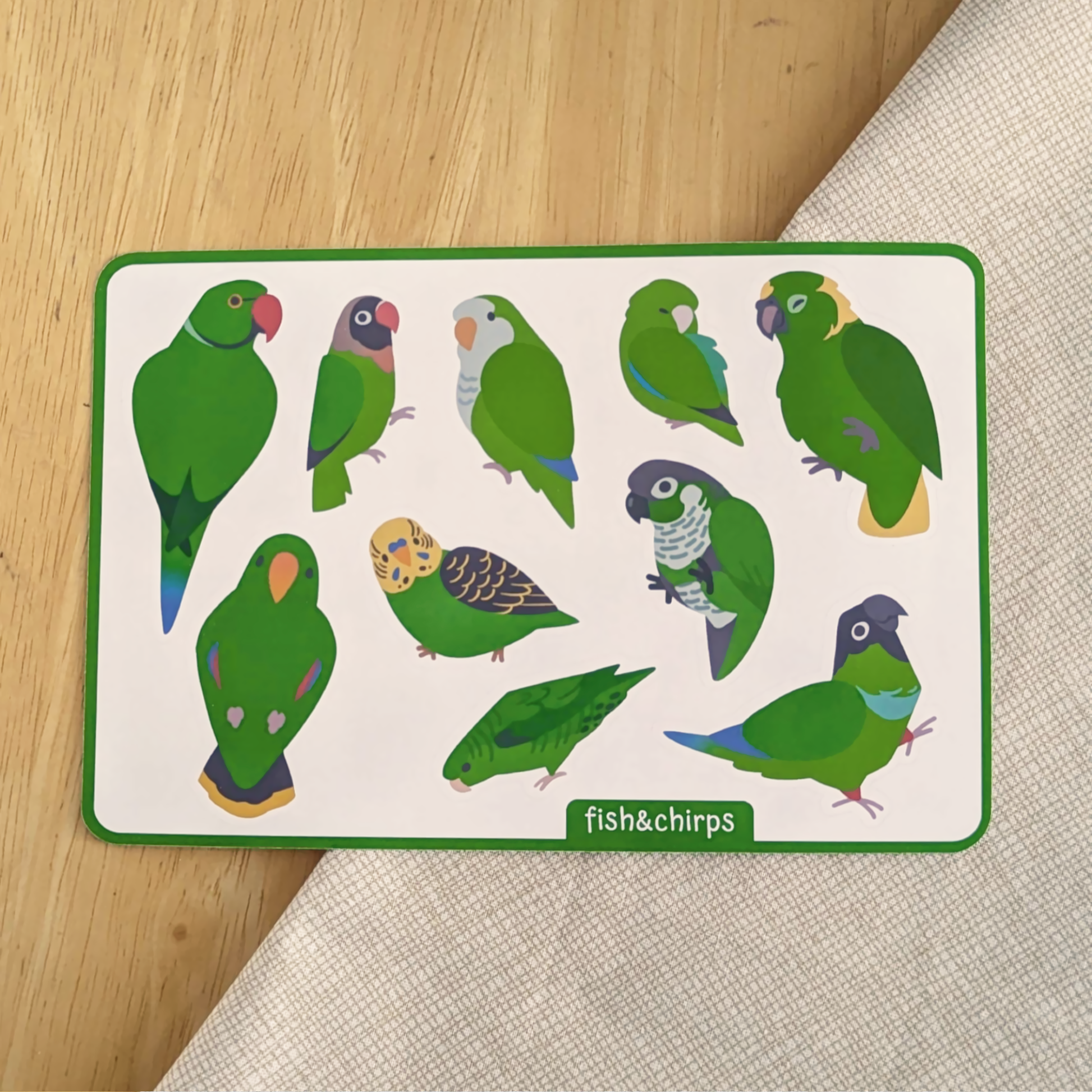 Green Parrots Sticker Sheet
