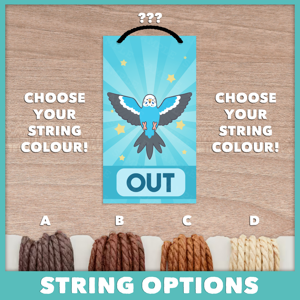 In/Out of Cage Door Hanger (Budgie) - 2025 Version!