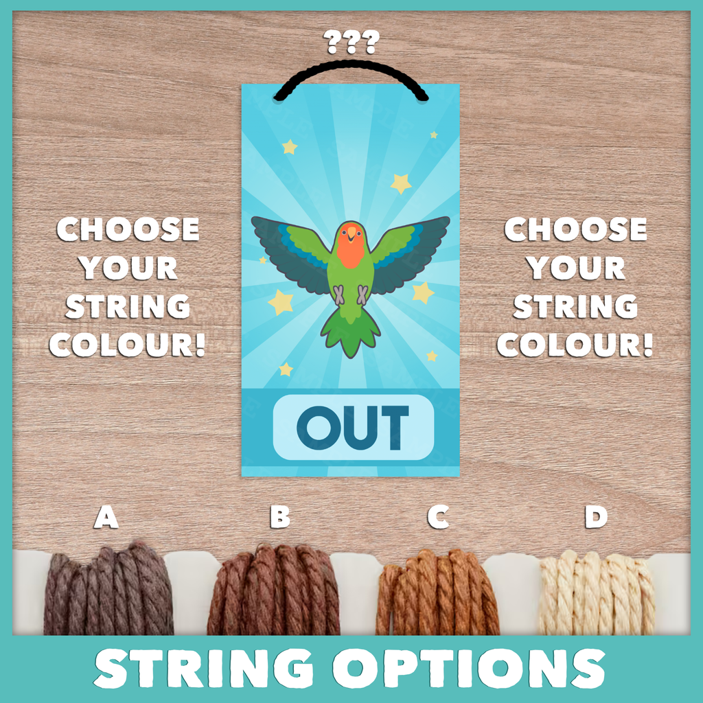 In/Out of Cage Door Hanger (Lovebird) - 2025 Version!