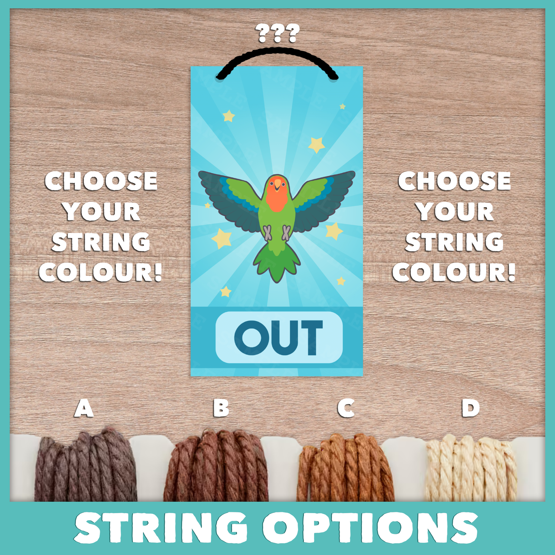 In/Out of Cage Door Hanger (Lovebird) - 2025 Version!