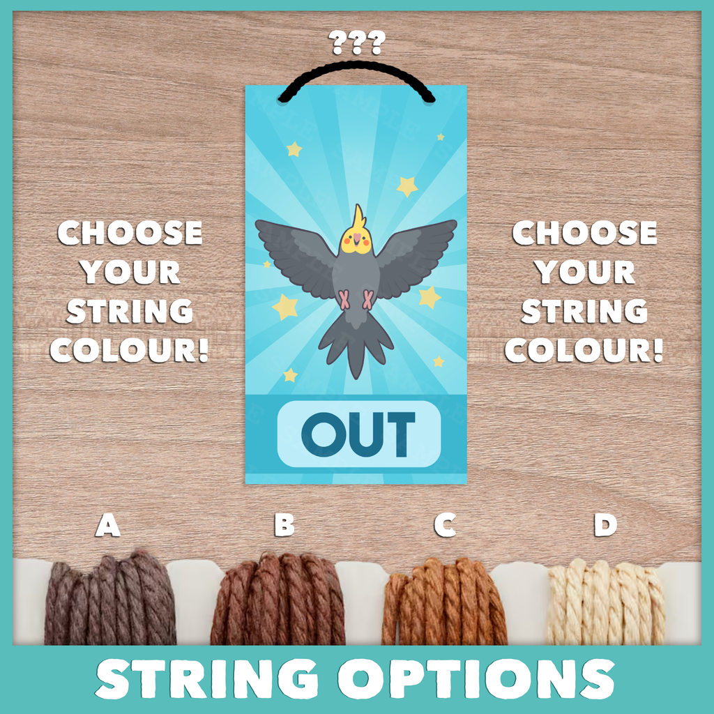 In/Out of Cage Door Hanger (Cockatiel) - 2025 Version!