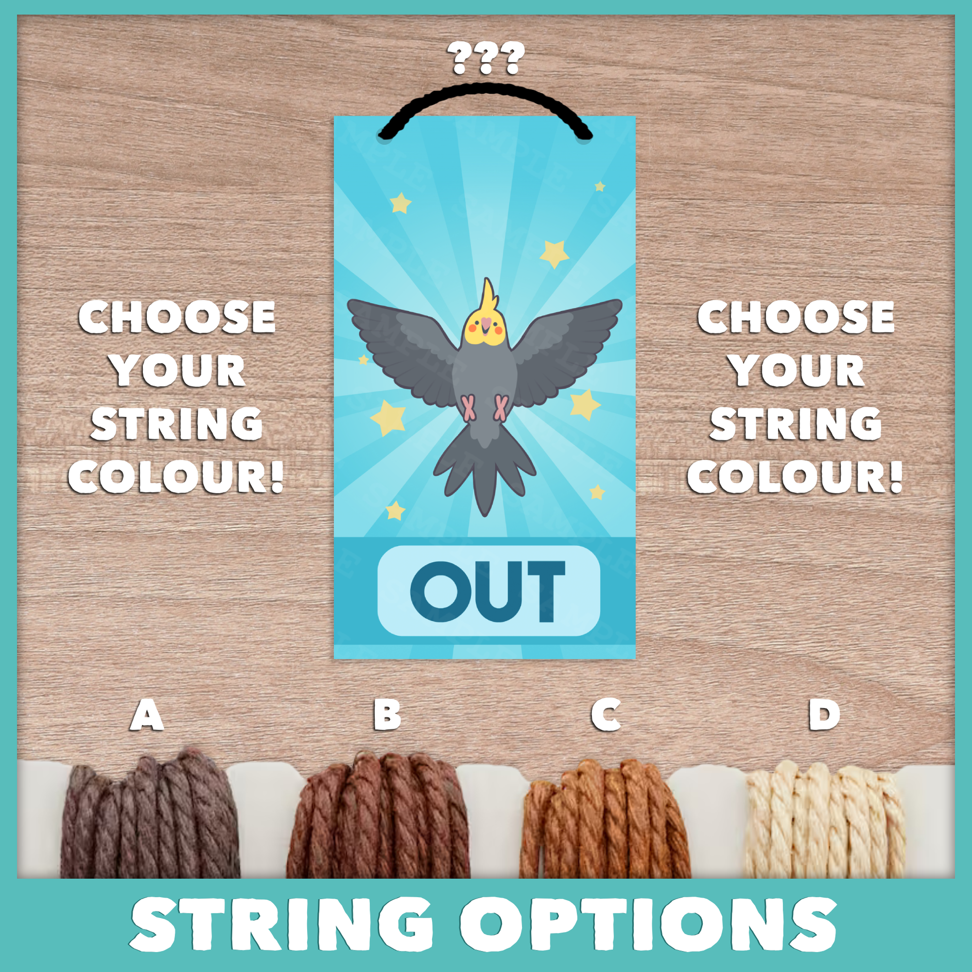In/Out of Cage Door Hanger (Cockatiel) - 2025 Version!