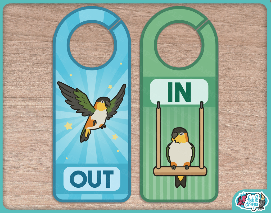 In/Out of Cage Door Hangers (Old Style)