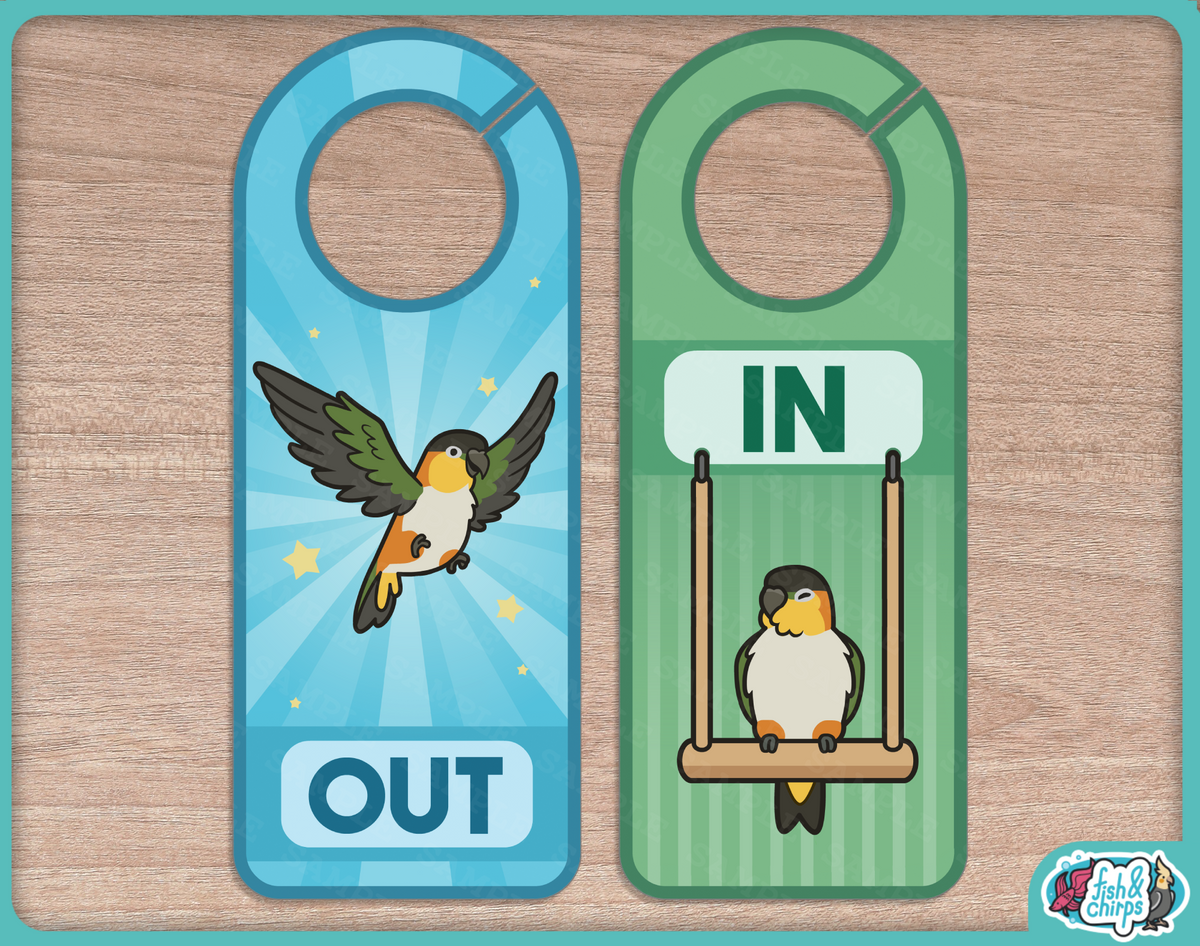 In/Out of Cage Door Hangers (Old Style)