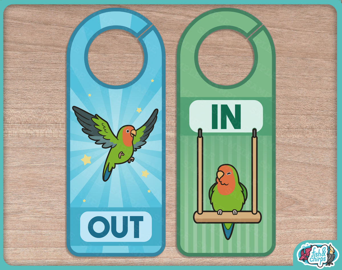 In/Out of Cage Door Hangers (Old Style)