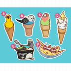 Ice Cream Parrots Stickers