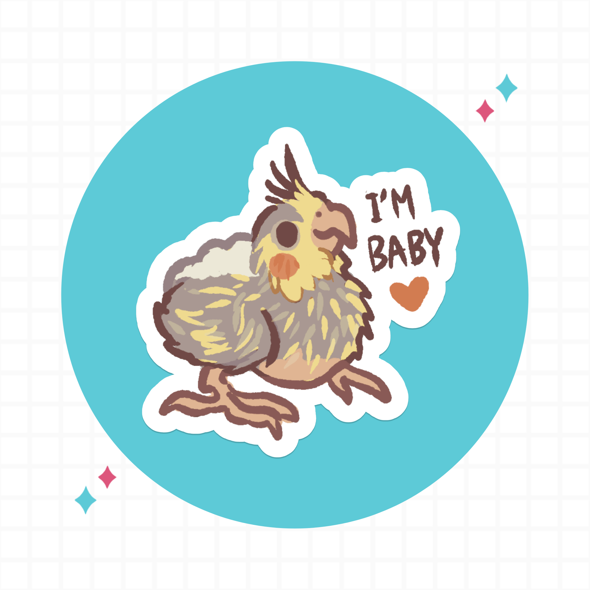 I'm Baby Cockatiel Sticker