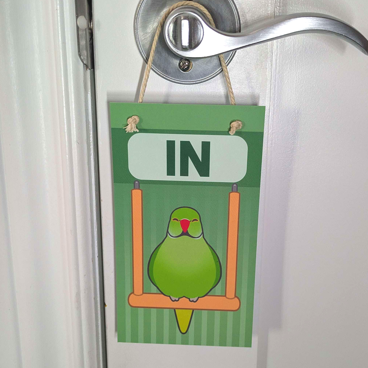 In/Out of Cage Door Hanger (Indian Ringneck) - 2025 Version!