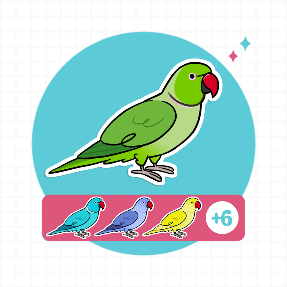 Indian Ringneck (Cuties) Stickers