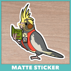 Cockatiel Librarian Sticker