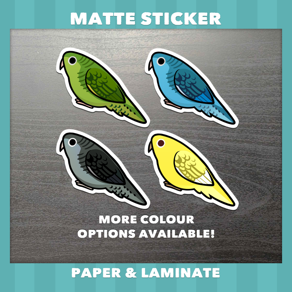 Lineolated/Barred Parakeet (Linnies) Waterproof Stickers