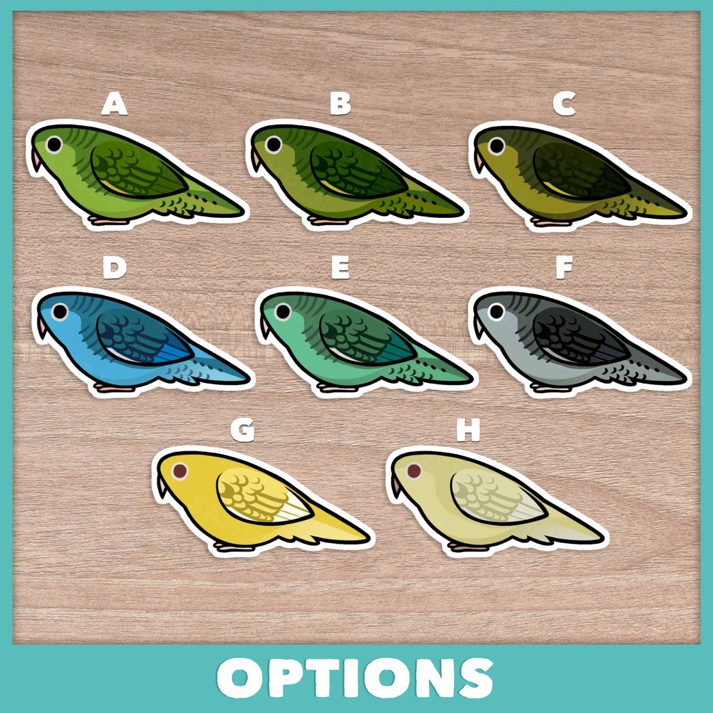 Lineolated/Barred Parakeet (Linnies) Waterproof Stickers