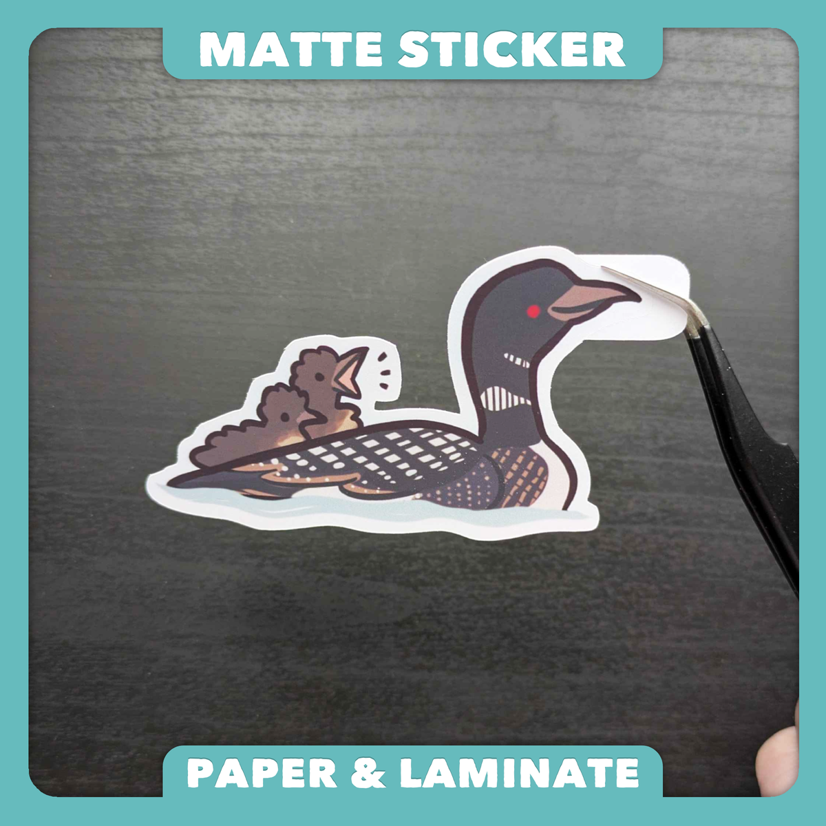 Mama Loon with Babies Sticker