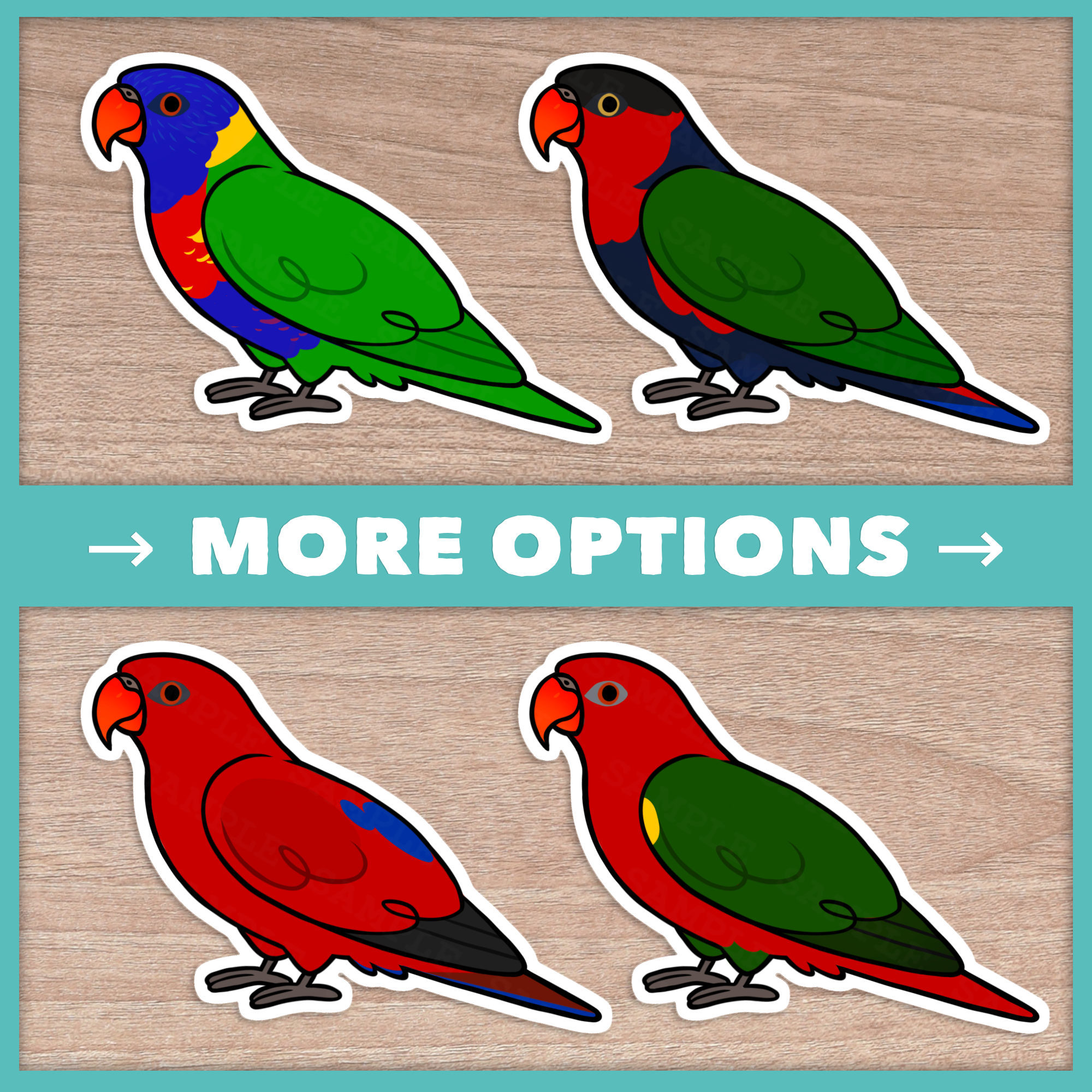 Lory/Lorikeets (Cuties) Stickers
