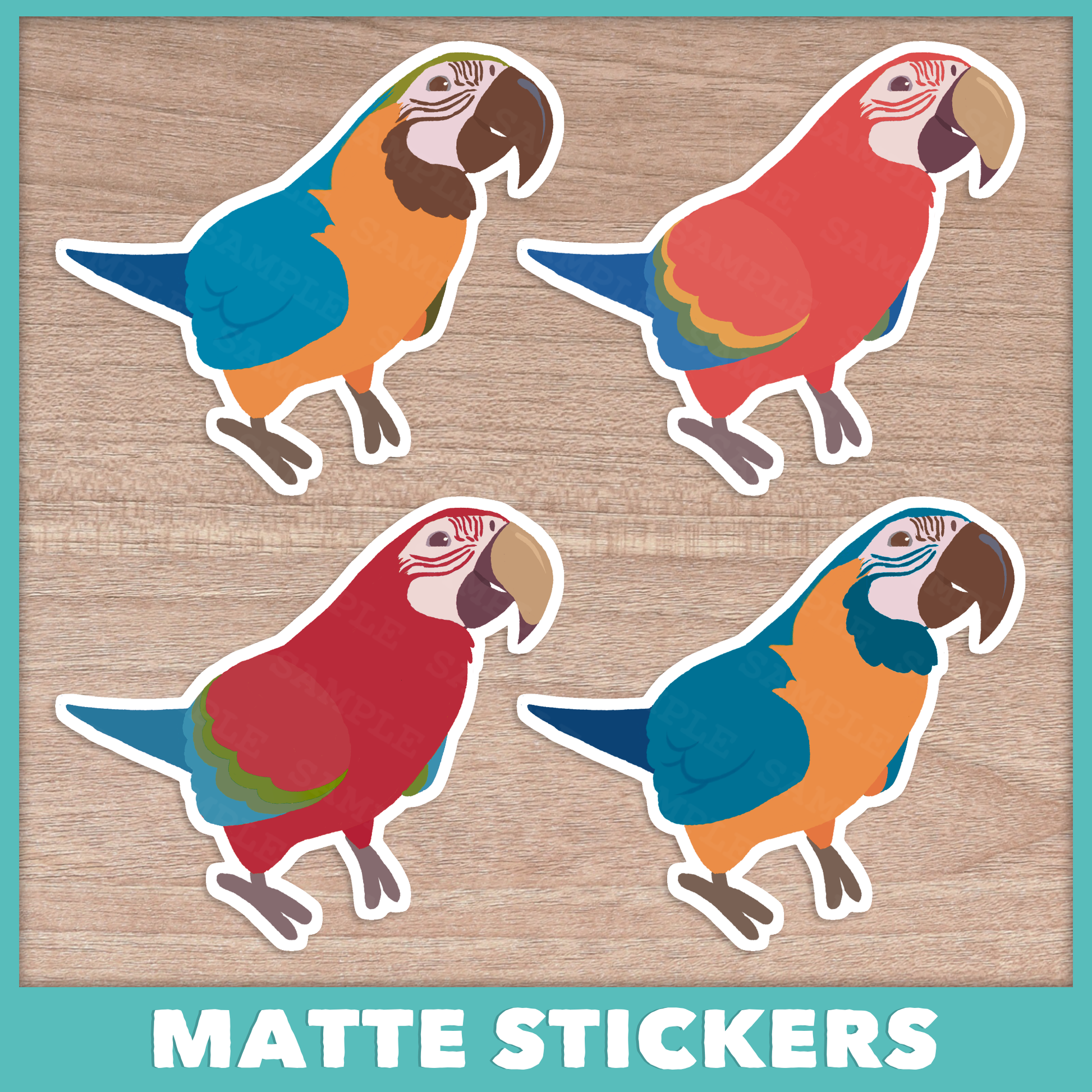 Loving Macaw Stickers