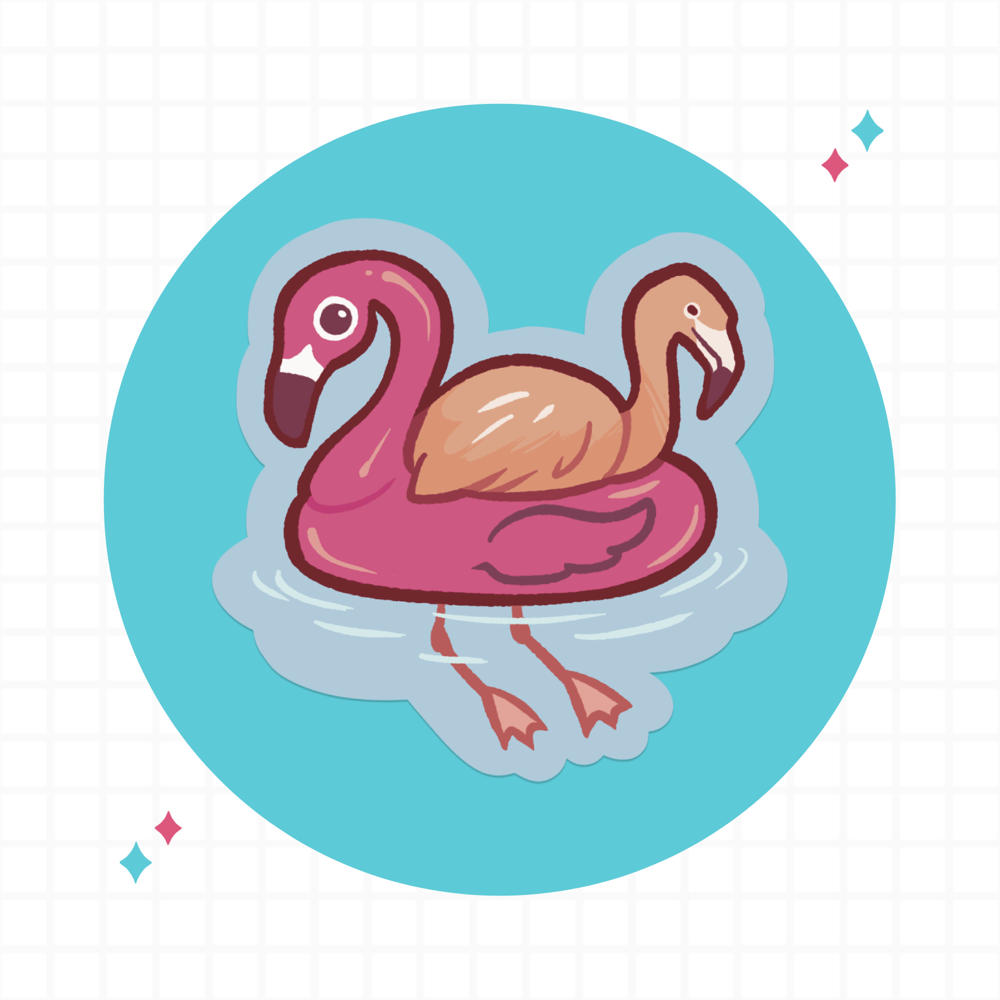 Flamingo Floatie Sticker