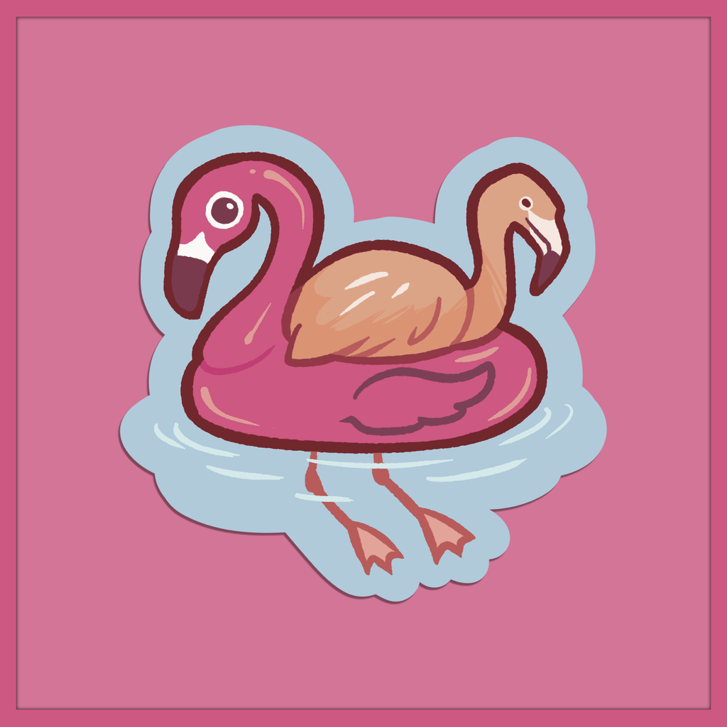 Flamingo Floatie Sticker