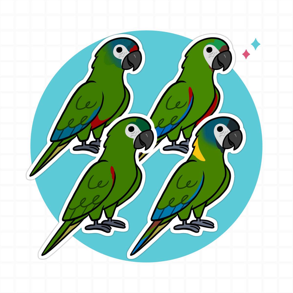 Mini Macaw (Cuties) Sticker