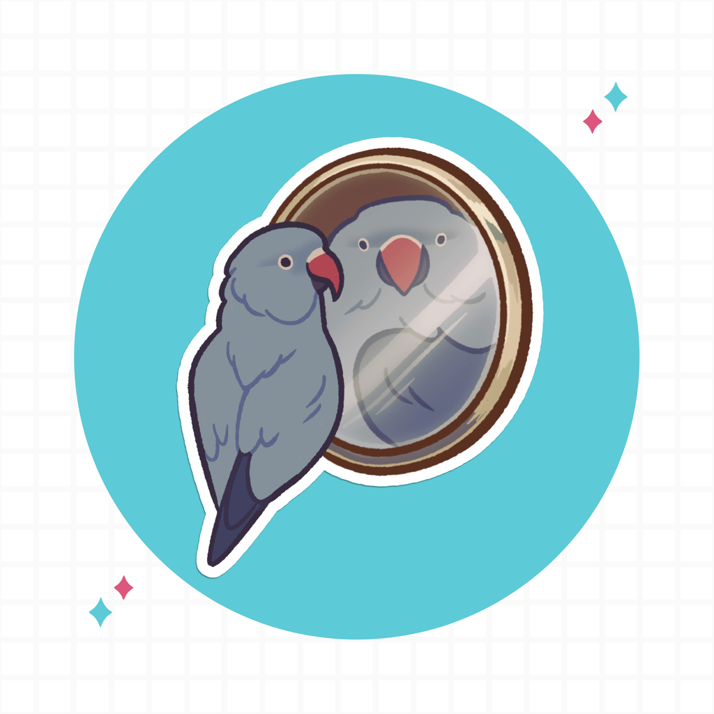 Ringneck Goofy Mirror Sticker