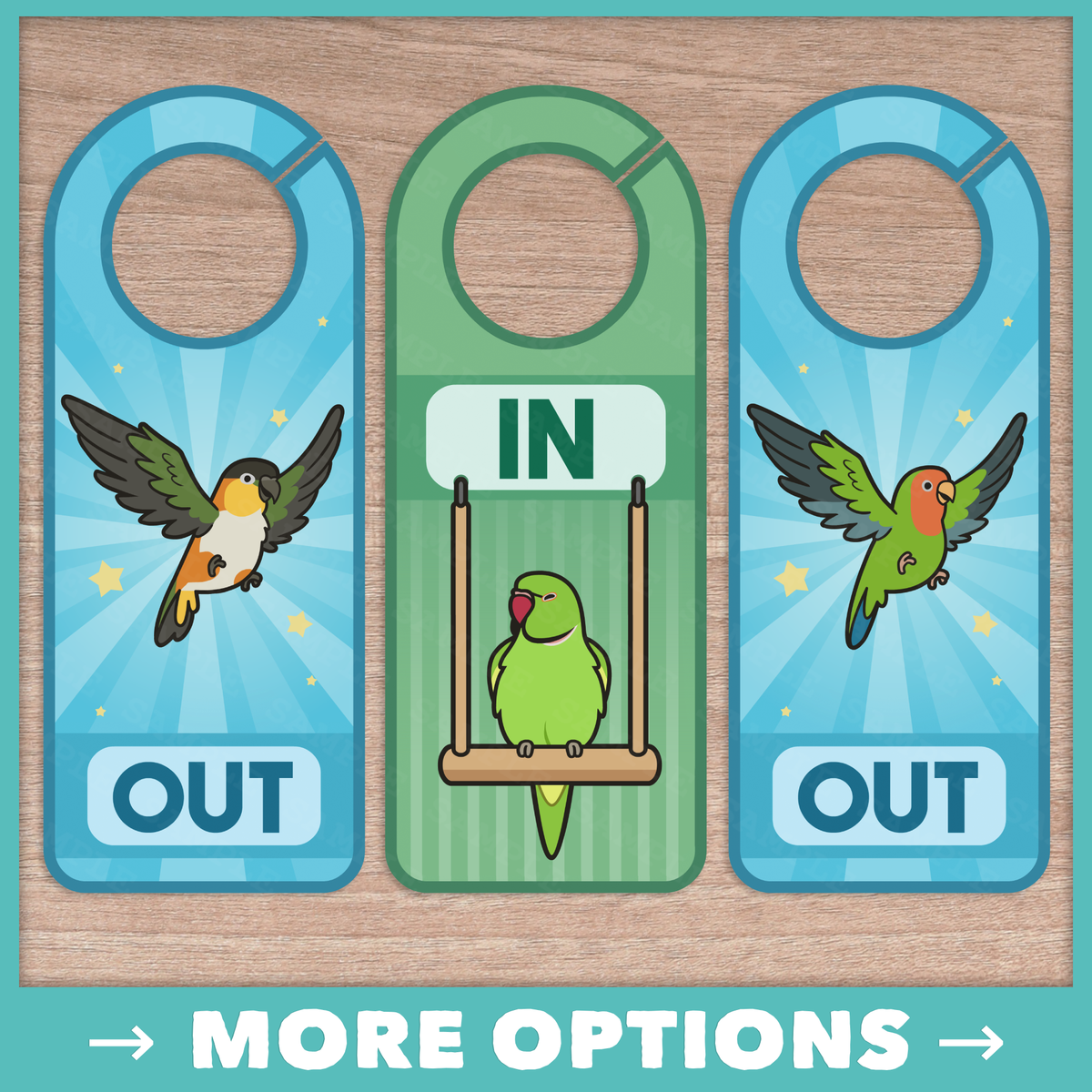 In/Out of Cage Door Hangers (Old Style)