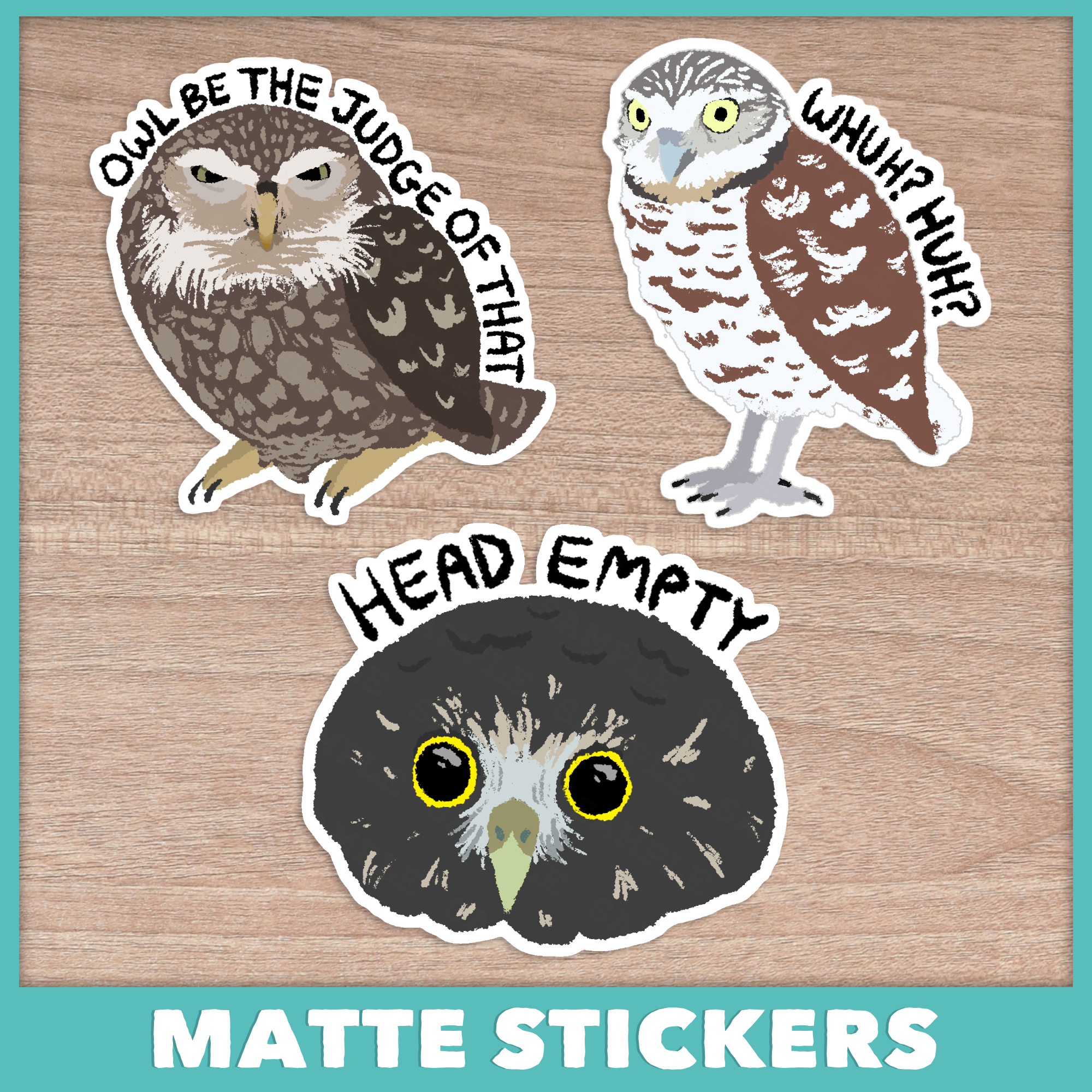 Goofy Burrowing Owl Stickers