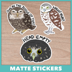 Goofy Burrowing Owl Stickers