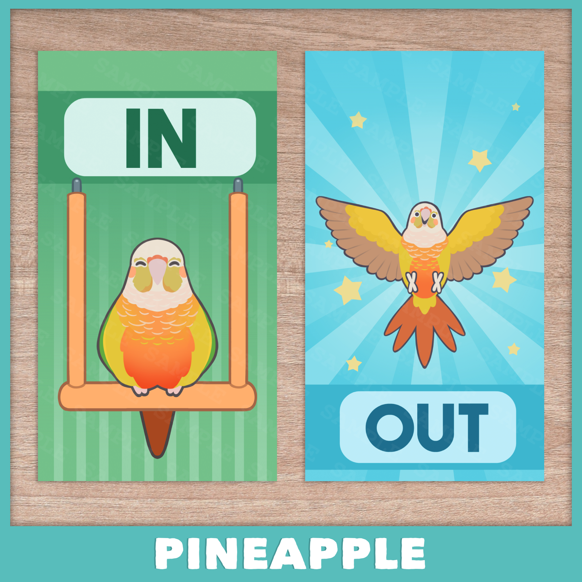 In/Out of Cage Door Hanger (Green Cheek Conure) - 2025 Version!