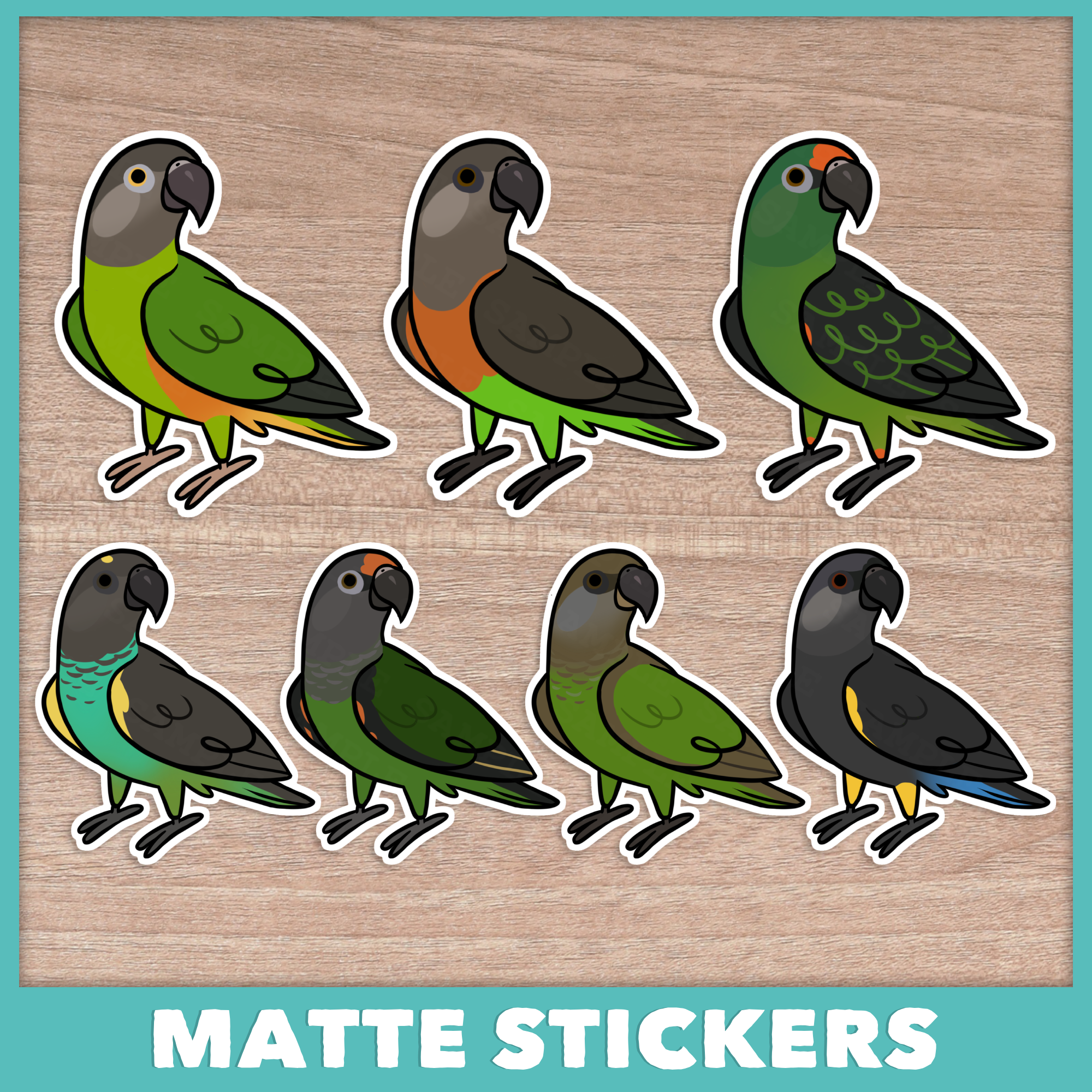 Poicephalus (Cuties) Stickers