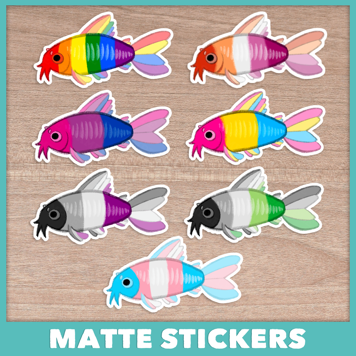 Corydoras Catfish Pride Stickers