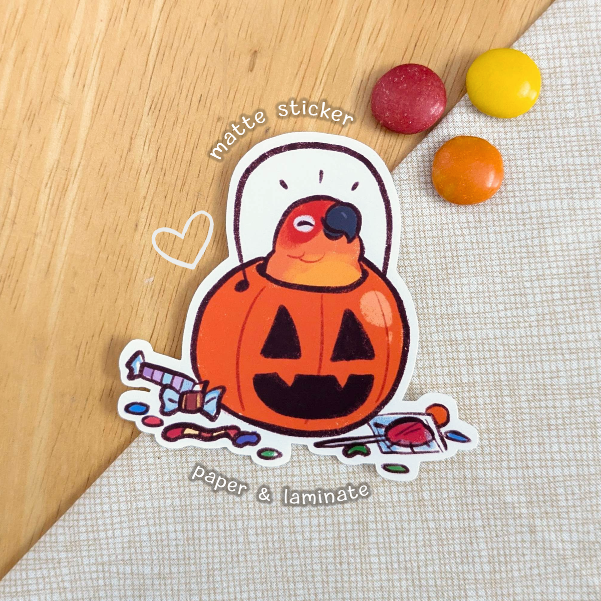 Candy Pumpkin Sun Conure Sticker