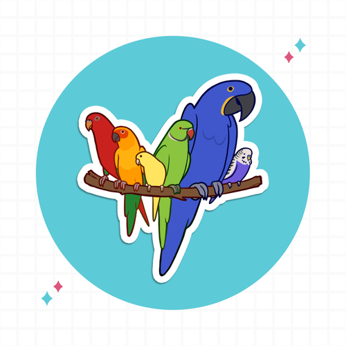 Pride Parrots On A Branch Sticker