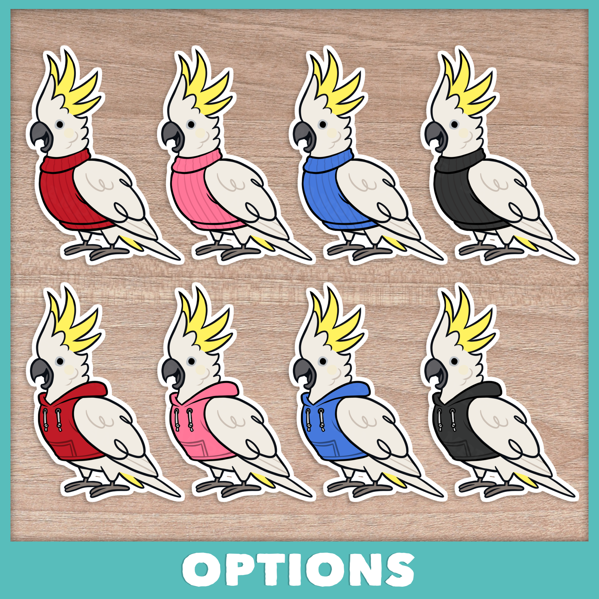 Cockatoo Pluckers (Cuties) Stickers