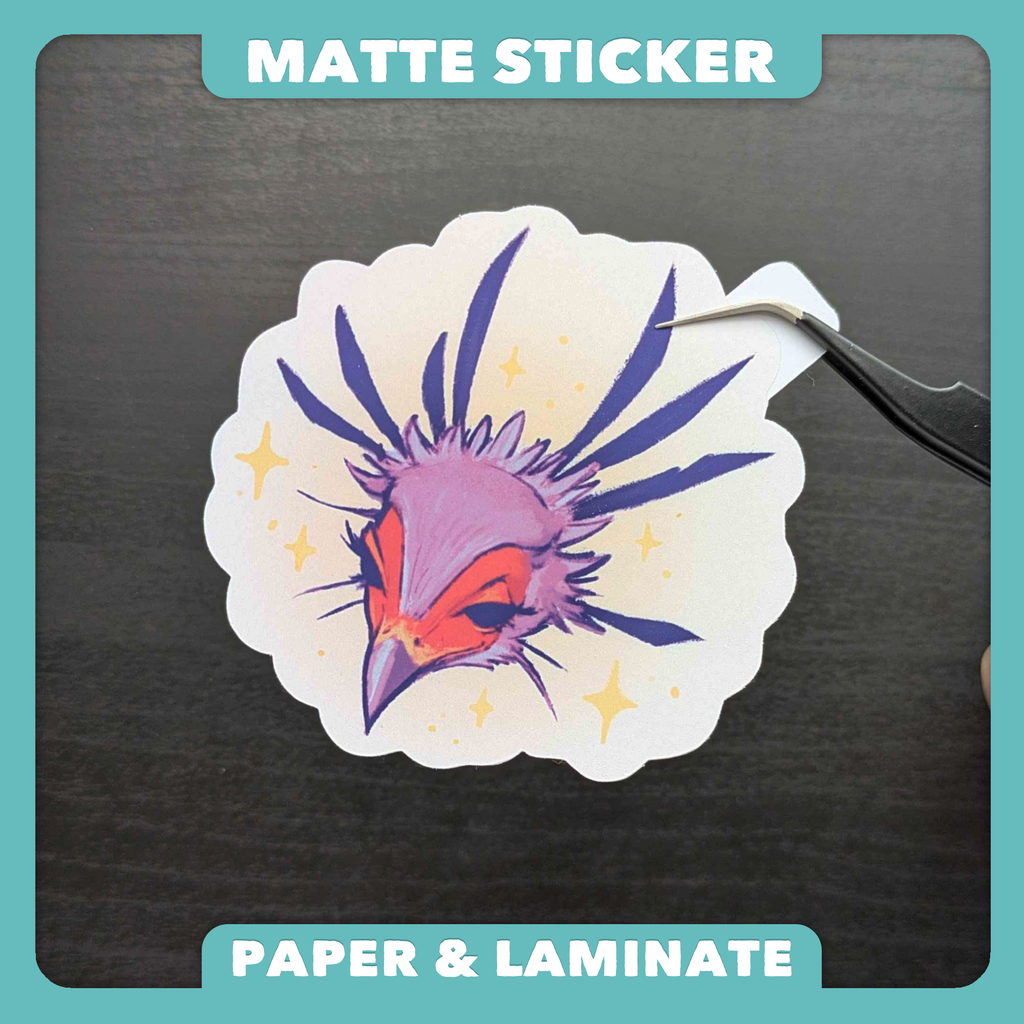 Secretary Bird Eyelashes Sticker