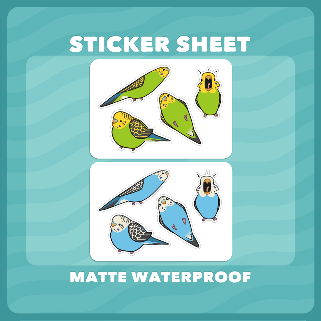 Silly Budgies Sticker Sheets