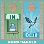 In/Out of Cage Door Hanger (Budgie) (2023 Version)