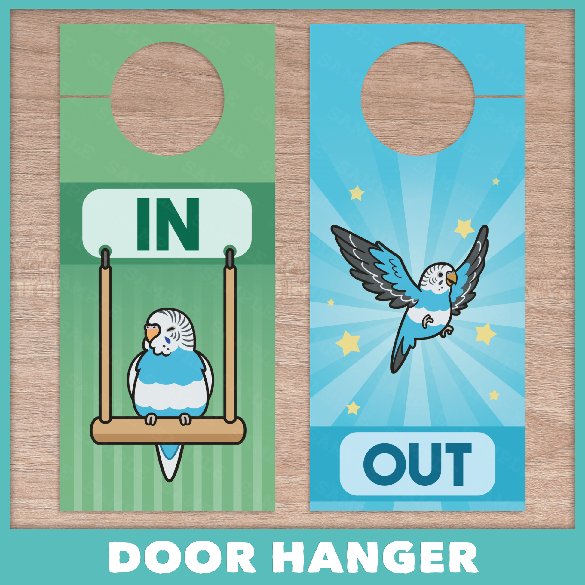 In/Out of Cage Door Hanger (Budgie) (2023 Version)