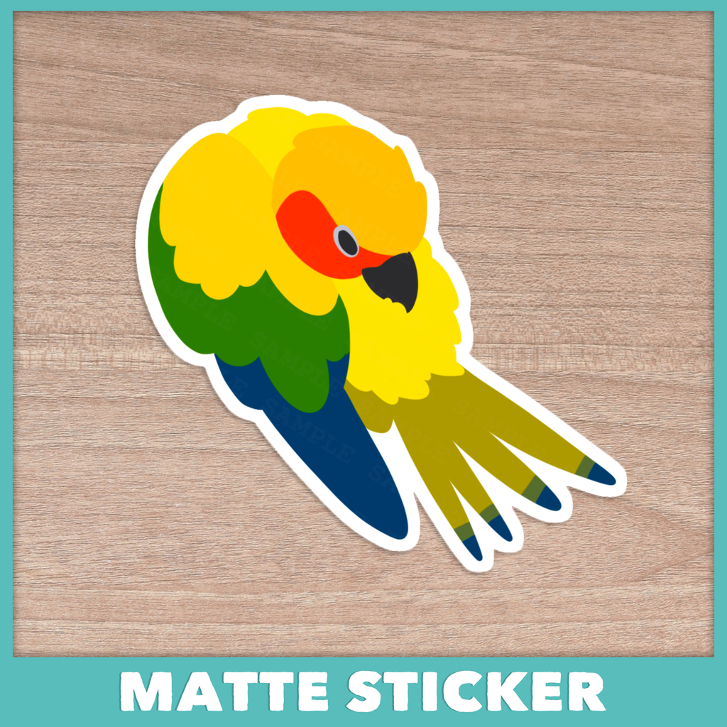 Sun Conure Preening Sticker